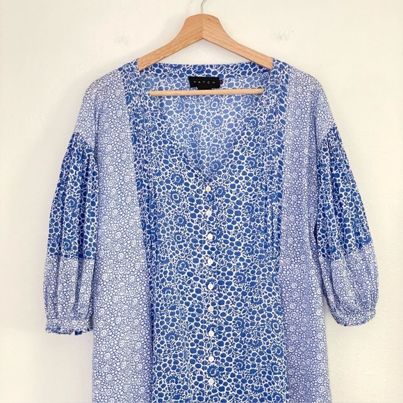 Hatch The Nessa Maternity Dress Sky Wildflower Cotton Maxi Blue 0 XS Cottagecore - Picture 7 of 16